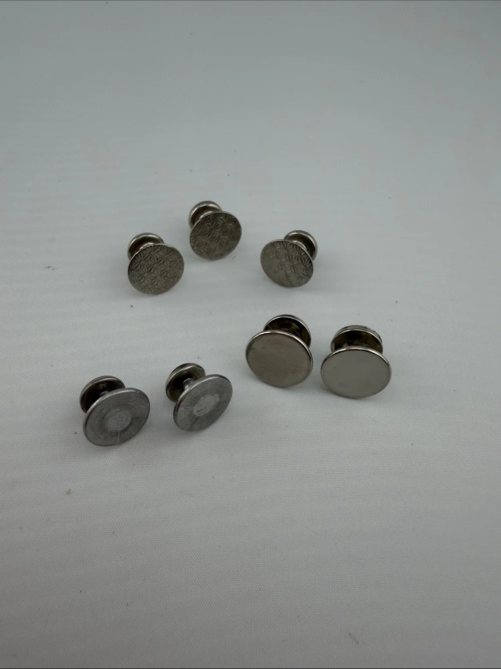 Men's Vintage Silver-Tone with Black Inset - Tuxedo Studs Sophisticated Formal